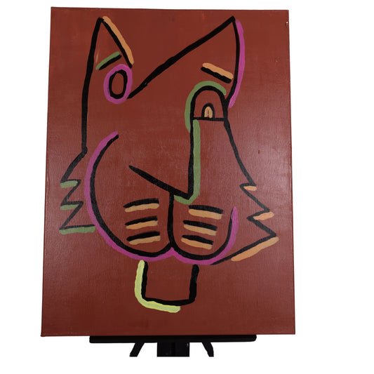 Neon Cat 24 x 18 Painting by Crystal  M.