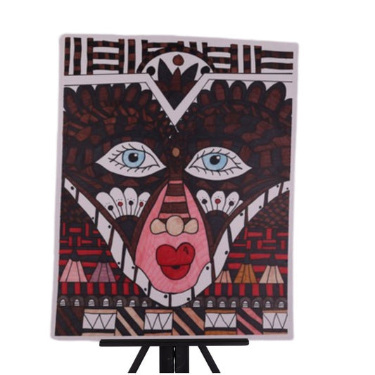 Owl Lady 24 x 19 Drawing by Andrea S.