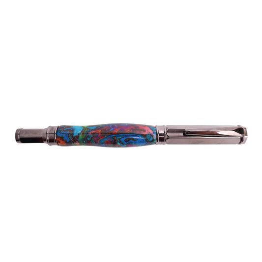 Premium Resin Vertex Fountain Black Ink Pen By Michael B. 00259