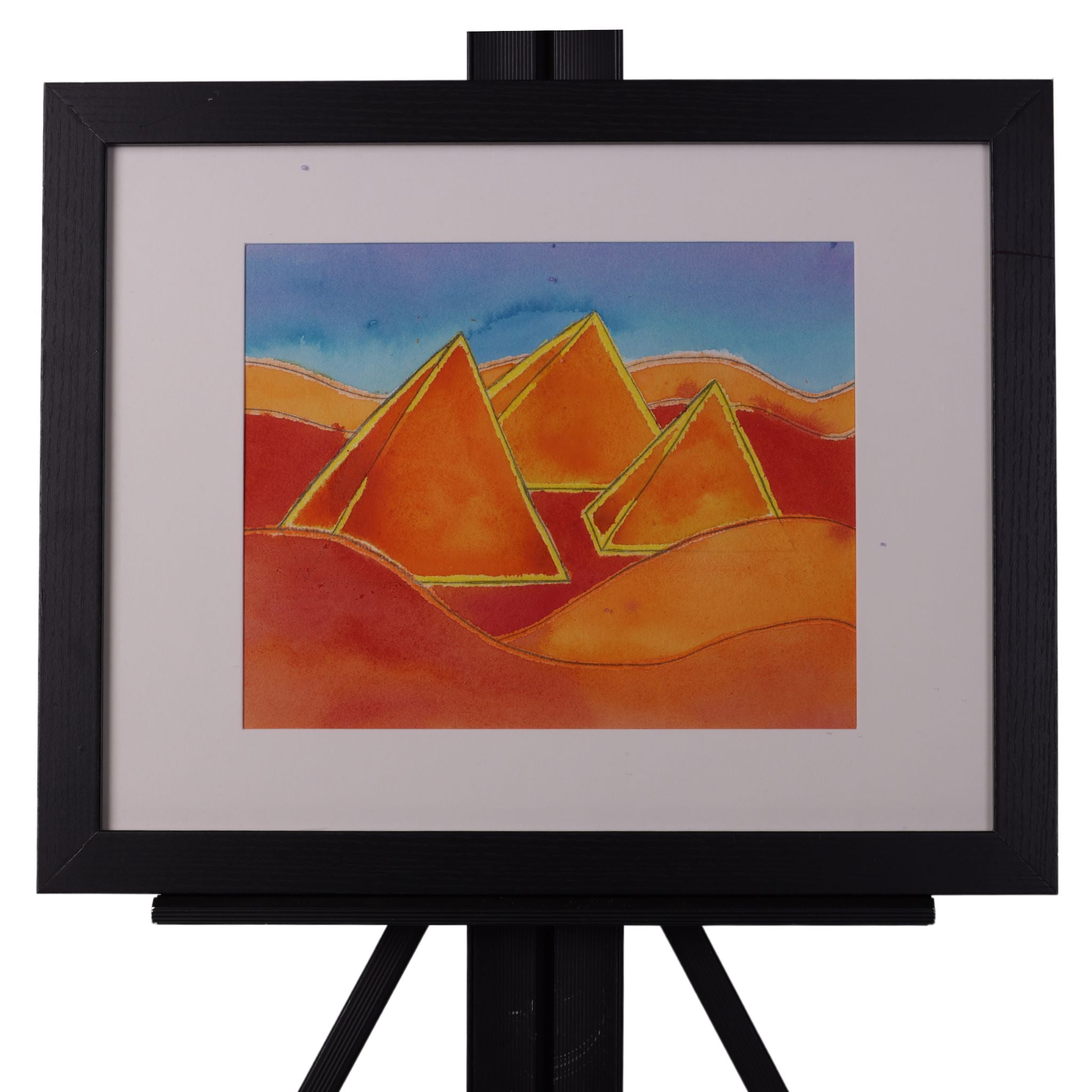 Pyramids 16 x 12 Mixed Media by Caesar G.