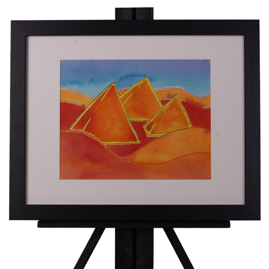Pyramids 16 x 12 Mixed Media by Caesar G.