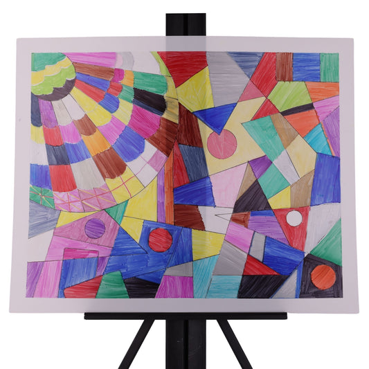 Shape Circus 17 x 21 Mixed Media by Sharen G.
