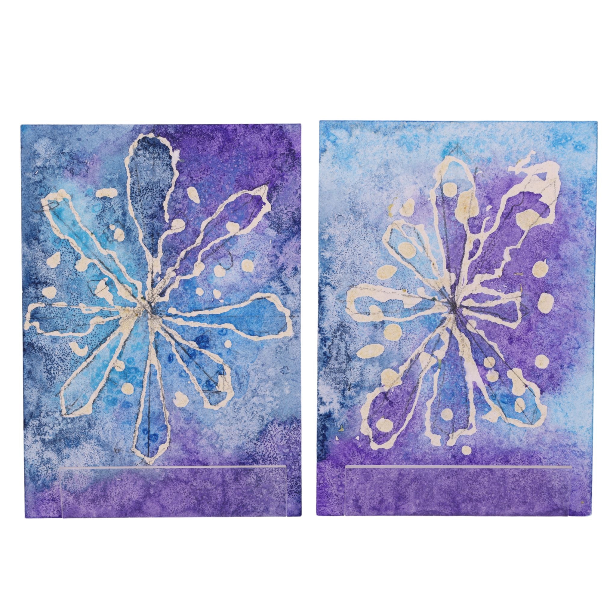 Snowflakes 7 x 10 Mixed Media by Joseph K.