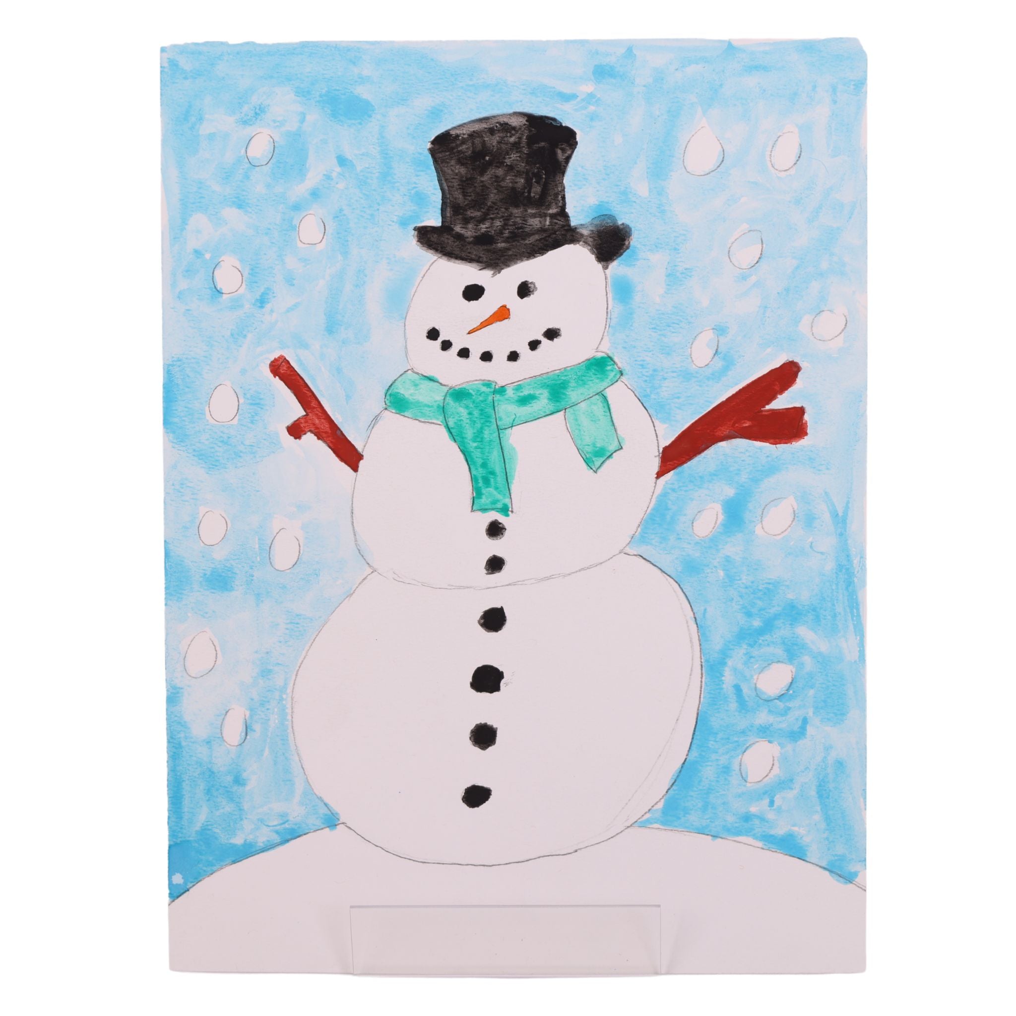 Snowman 12 x 9 Mixed Media by Jasmine M.