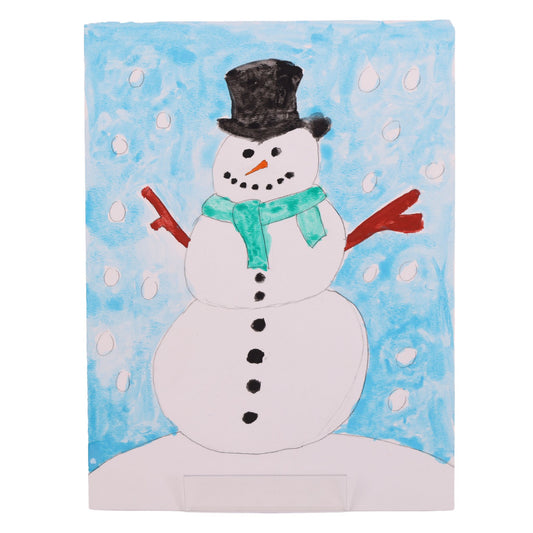 Snowman 12 x 9 Mixed Media by Jasmine M.