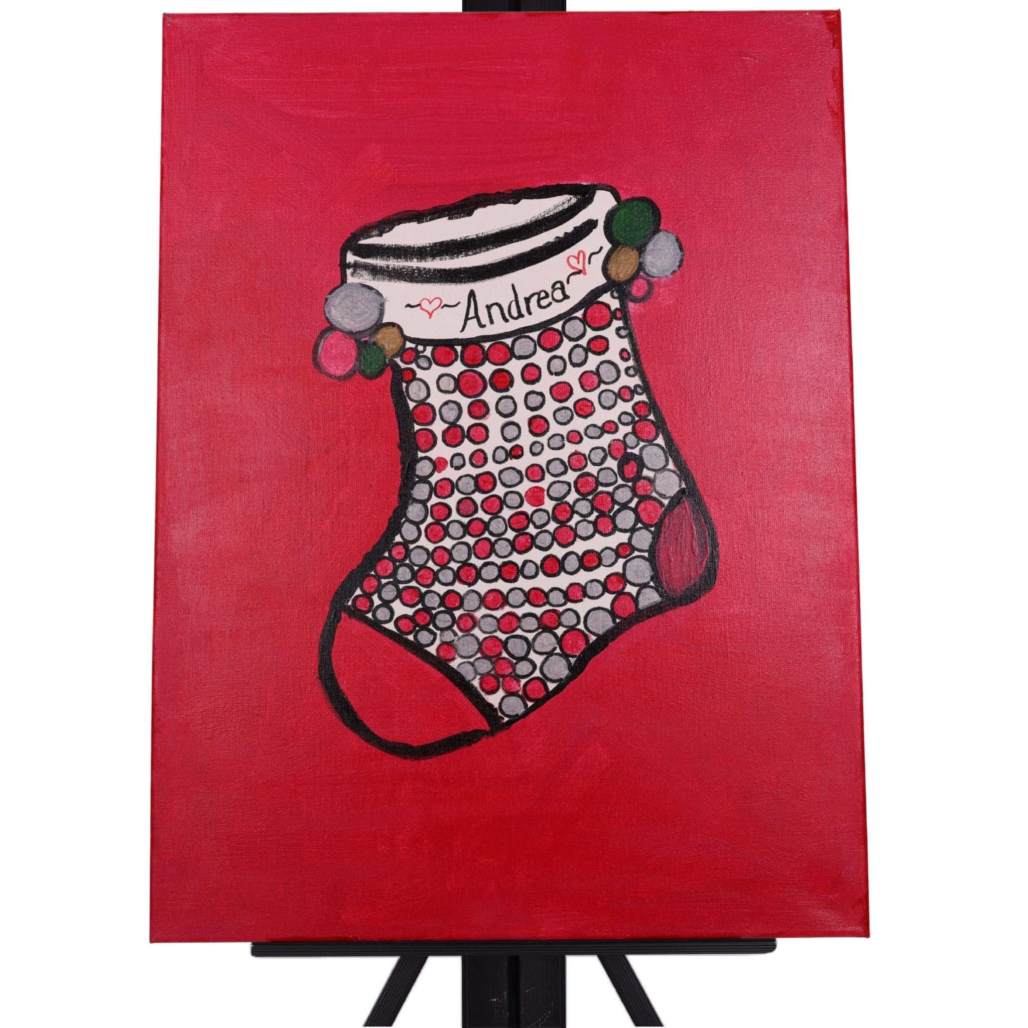 Stocking 24 x 18 Painting by Andrea S.