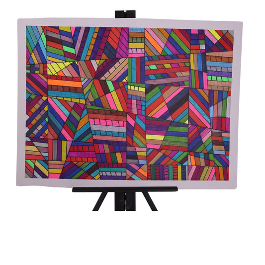 Striped Rainbow 24 x 18 Drawing by Sharen G.