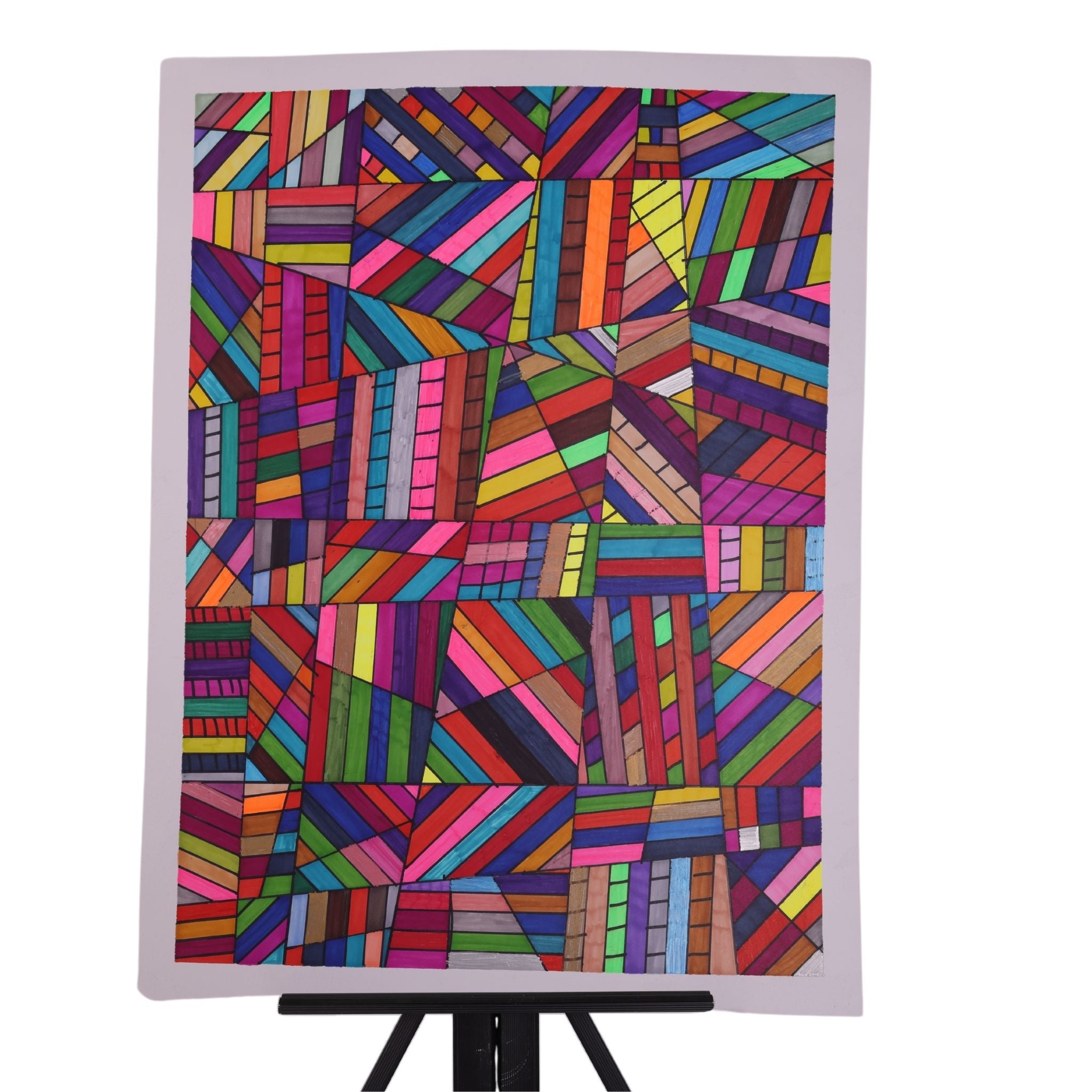 Striped Rainbow 24 x 18 Drawing by Sharen G.