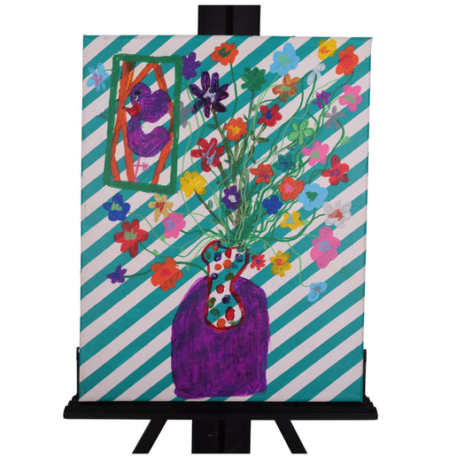 Stripes And Dots 14 x 11 Painting by Dana W.