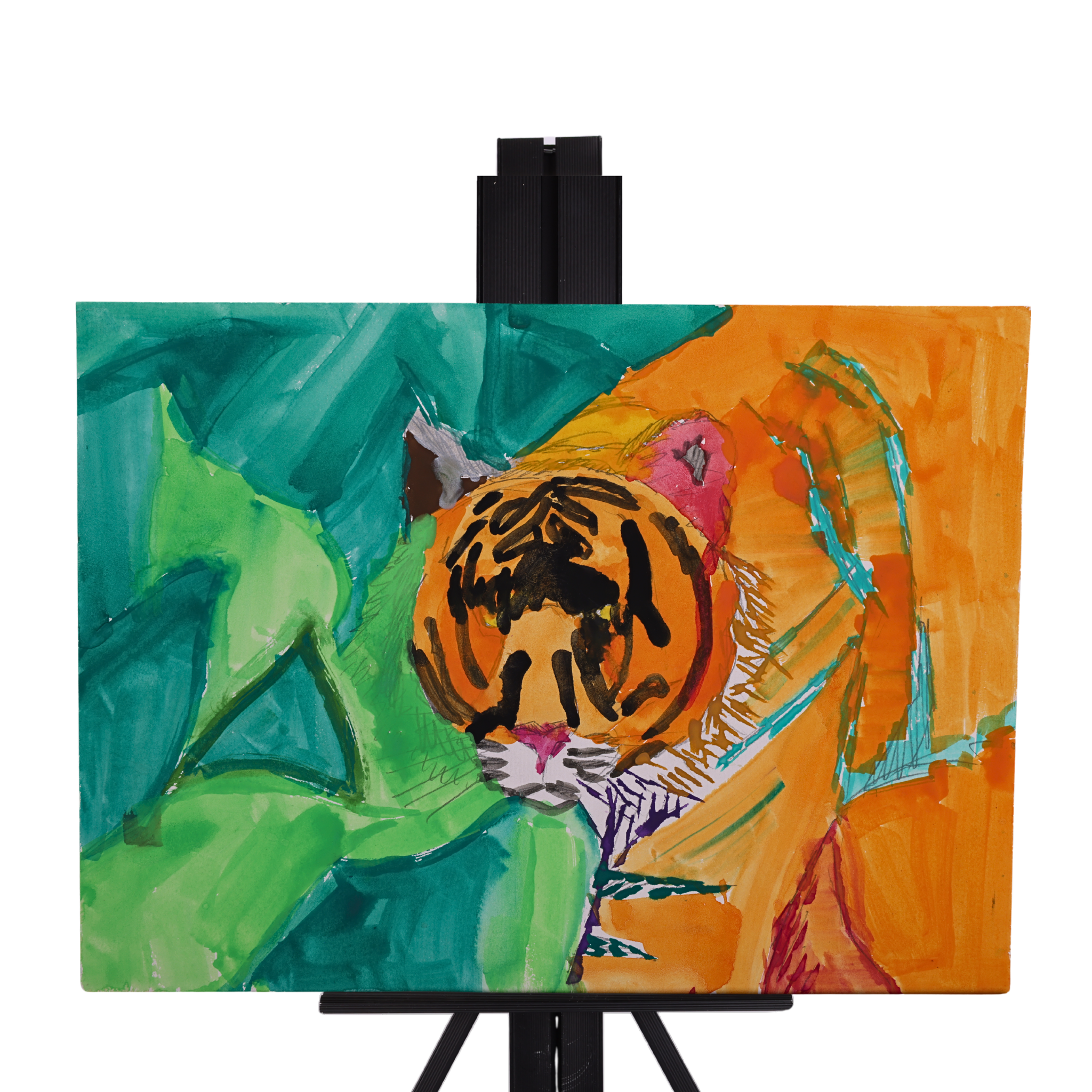 Tiger 14 x 11 Painting by Sharen G.