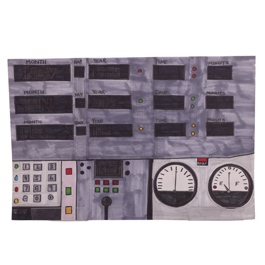 Time Travel Machine 18 x 12 Mixed Media by Michael C.