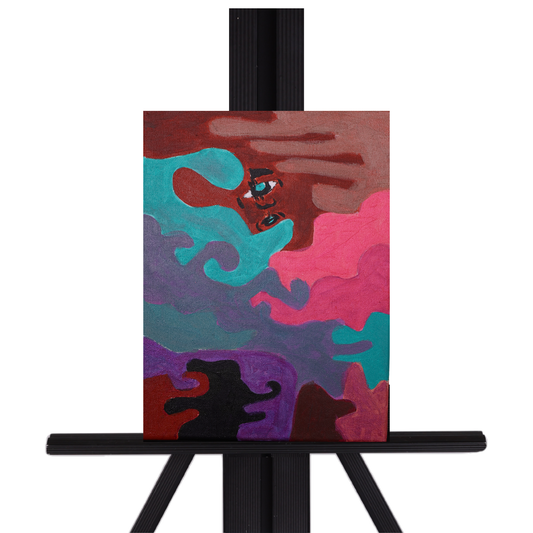 Tresses In The Wind 12 x 9 Painting by Crezette M.
