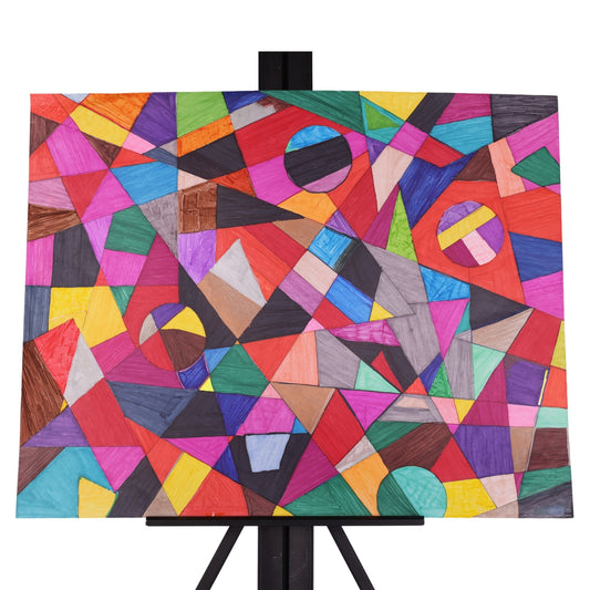 Triangles and Circles 19 x 24 Mixed Media by Sharen G.