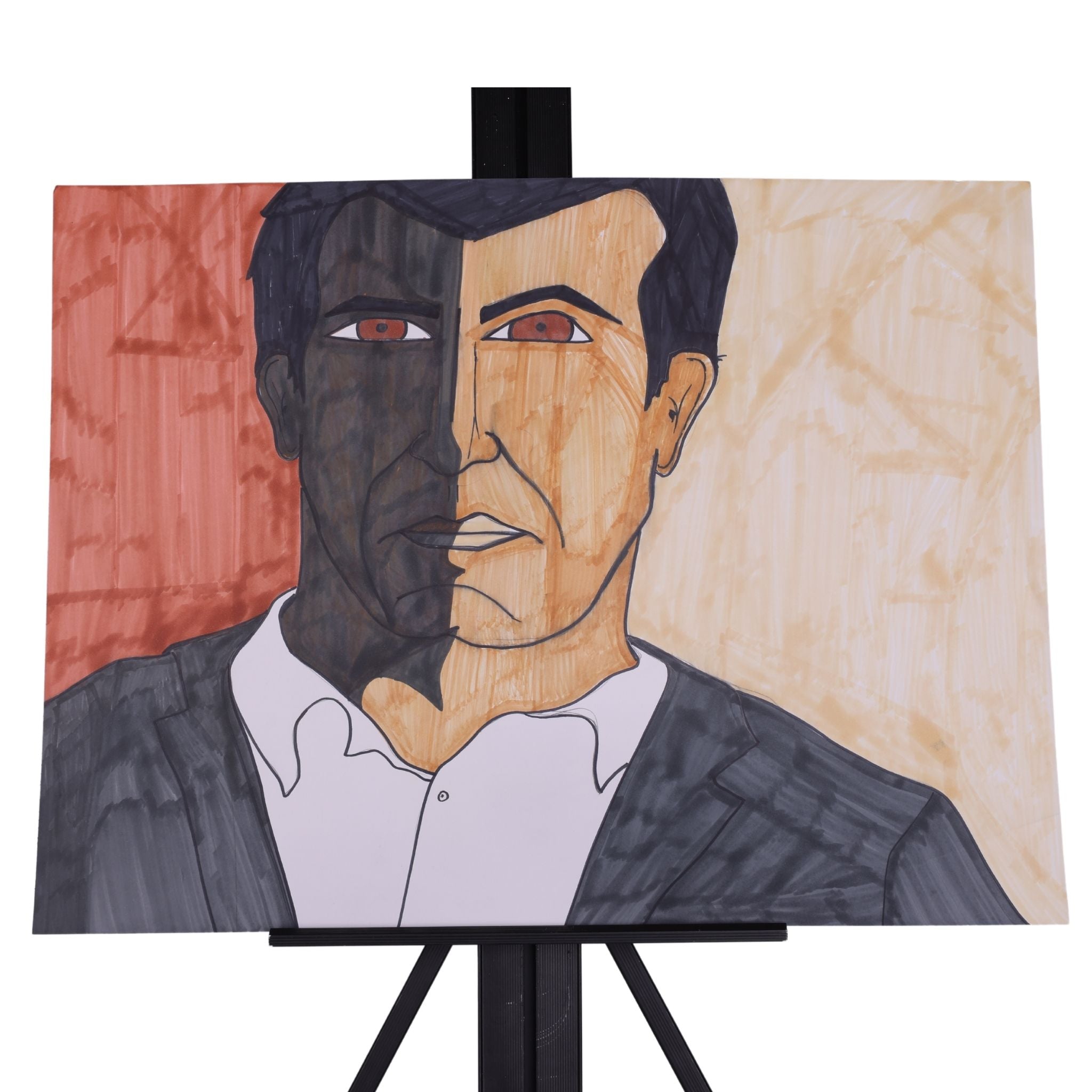 Two Faced 24 x 18 Mixed Media by Michael C.