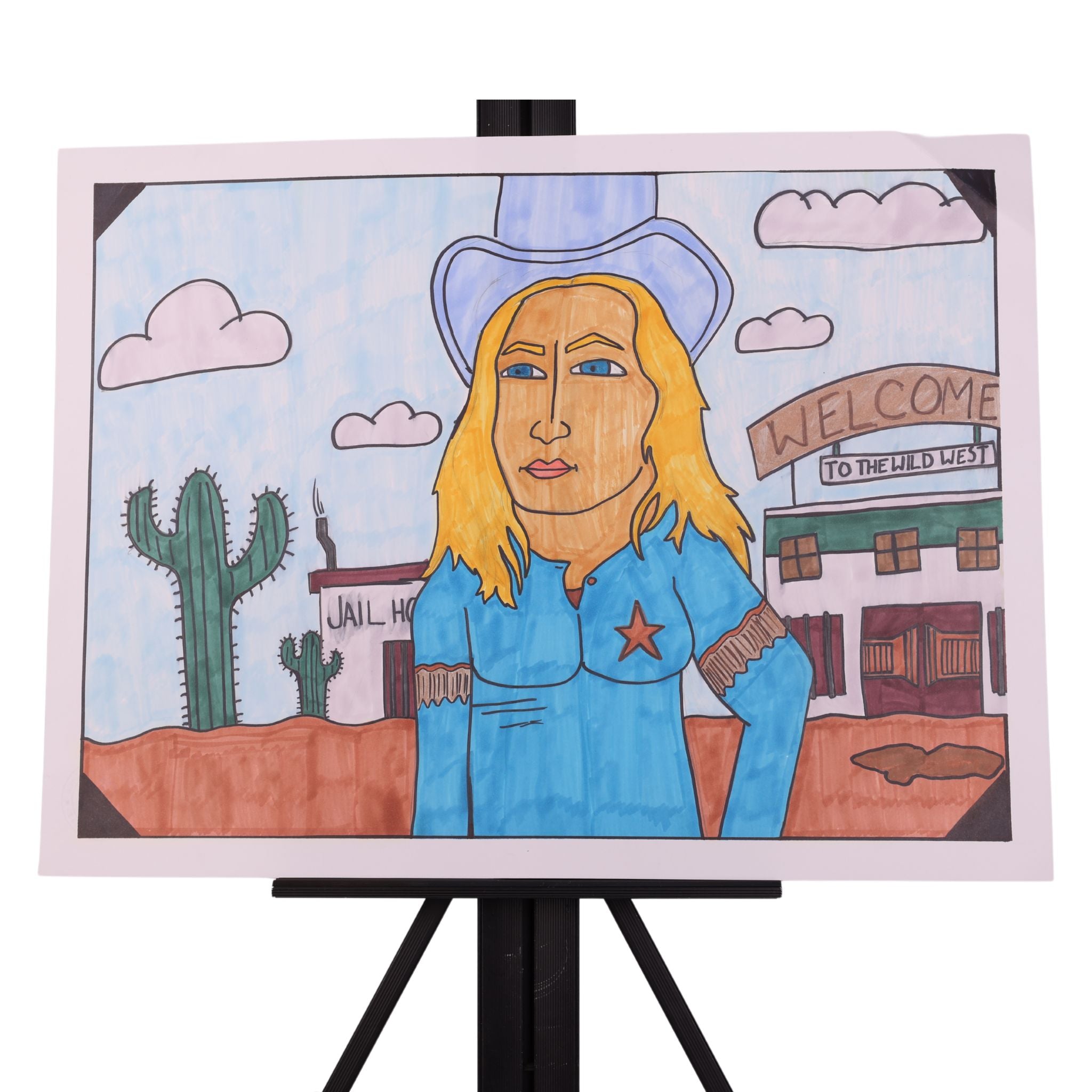 Welcome To The Wild West 24 x 18 Mixed Media by Michael C.