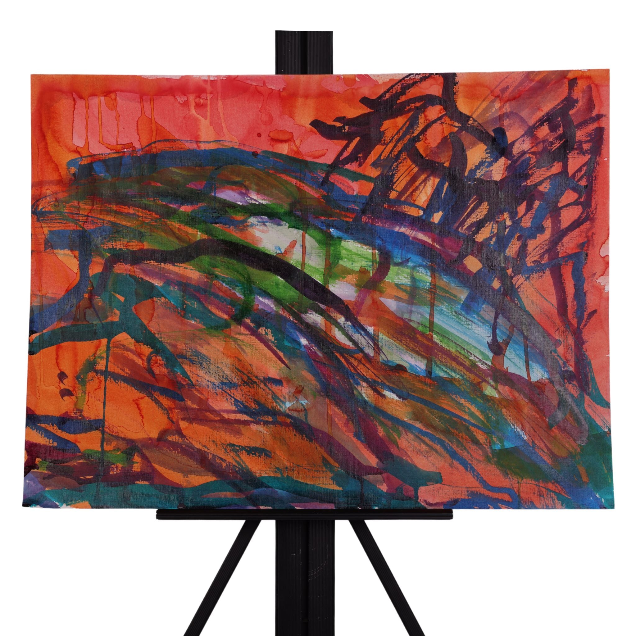 Wildfire 24 x 18 Mixed Media by Jason H.
