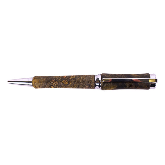 Wood Concava Twist Black Ink Pen By Jamie N. 00119