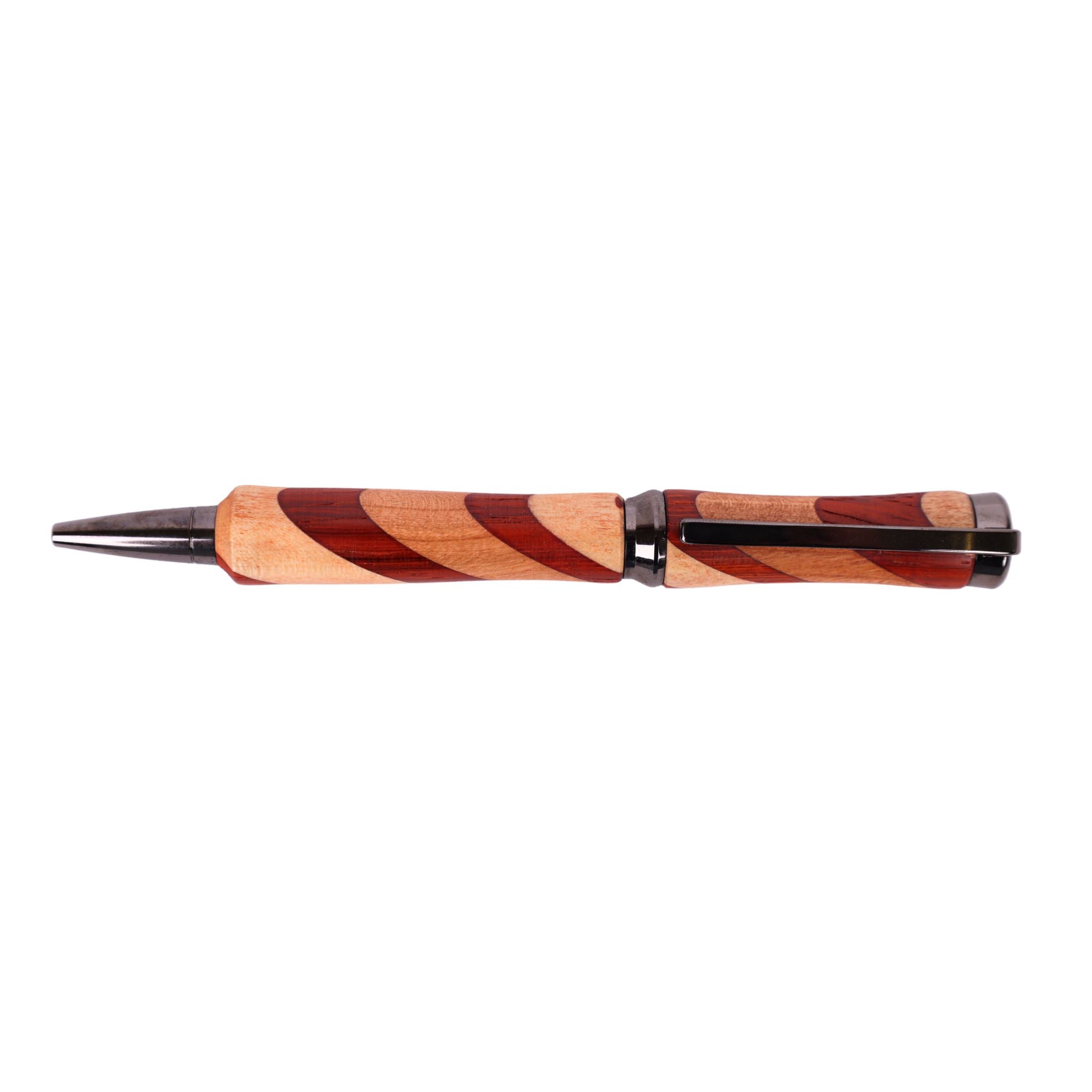 Wood Concava Twist Black Ink Pen By Kim D. 00171