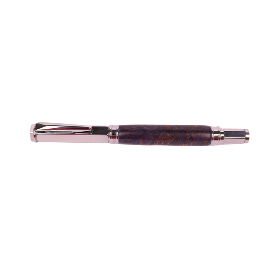 Wood Vertex Fountain Black Ink Pen By Dana W. 00135