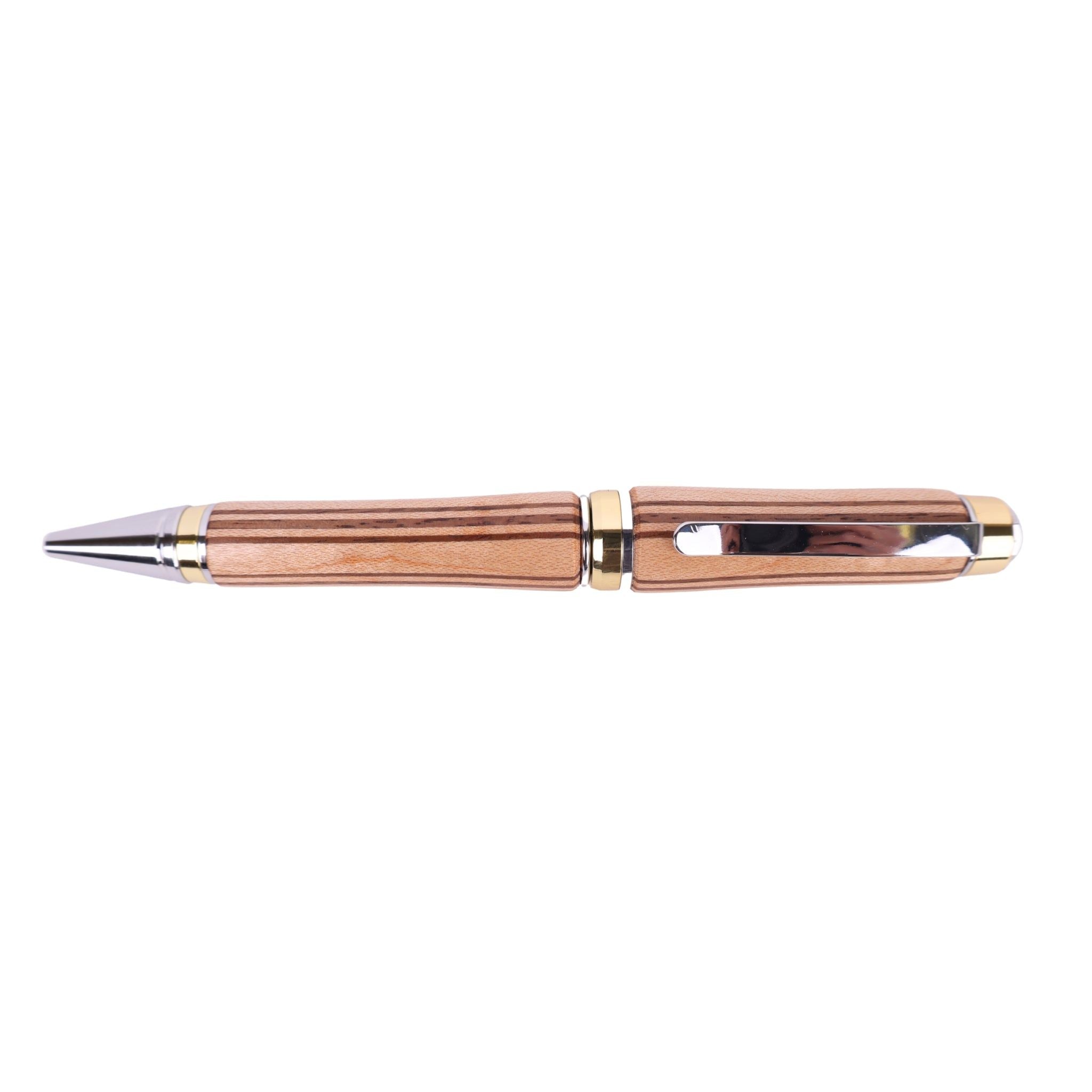Wood Big Ben Twist Black Ink Pen By Michael B. 00274
